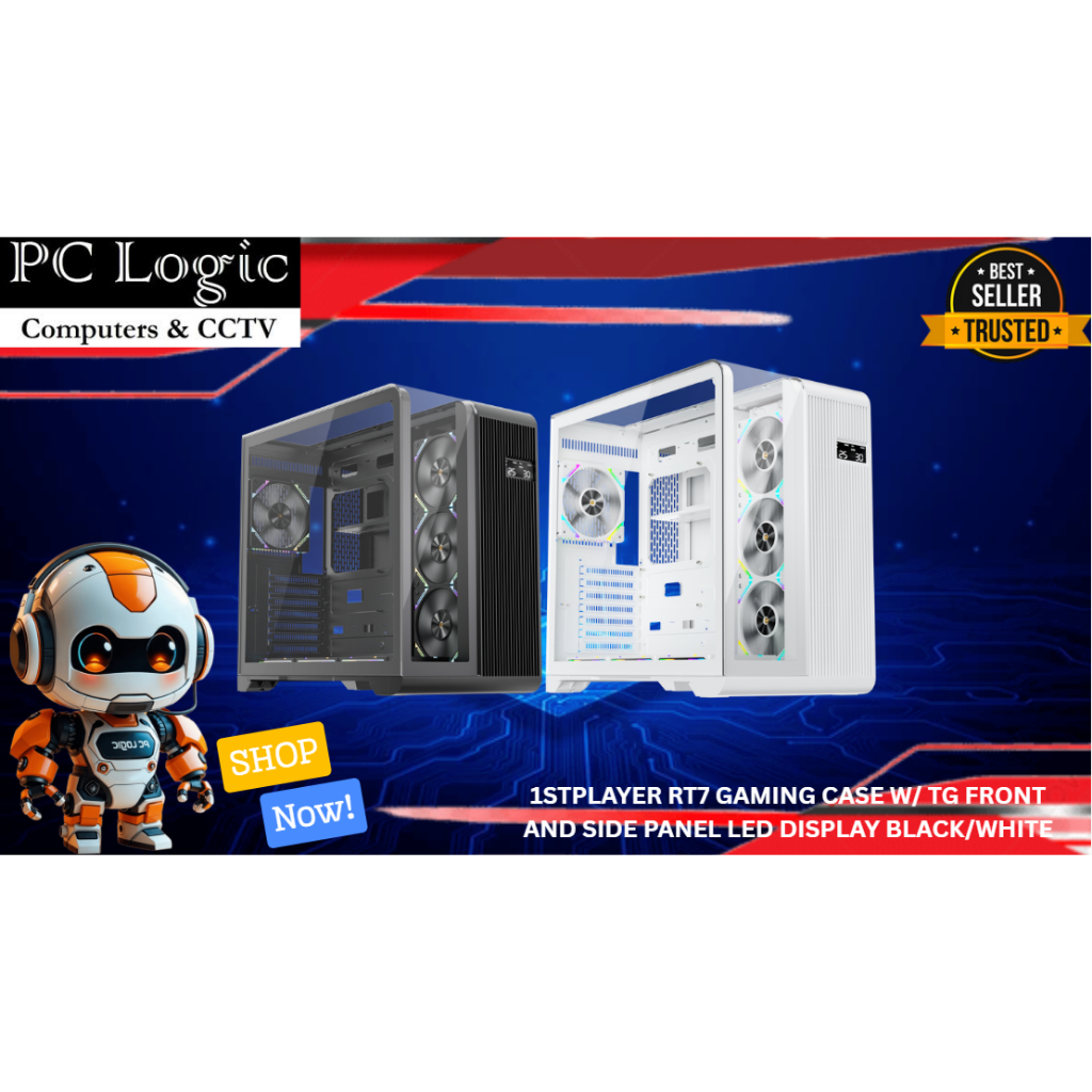 1STPLAYER RT7 GAMING CASE W/ TG FRONT AND SIDE PANEL LED DISPLAY BLACK ...