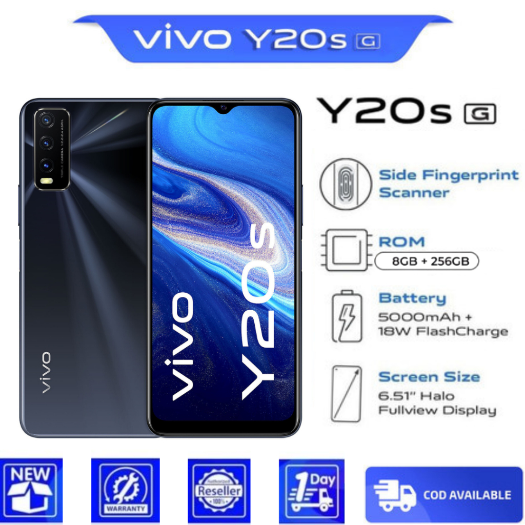 𝐕𝐈𝐕𝐎 Y20S 8GB+256GB New Original 6.7-inch HD full Screen smart phone ...