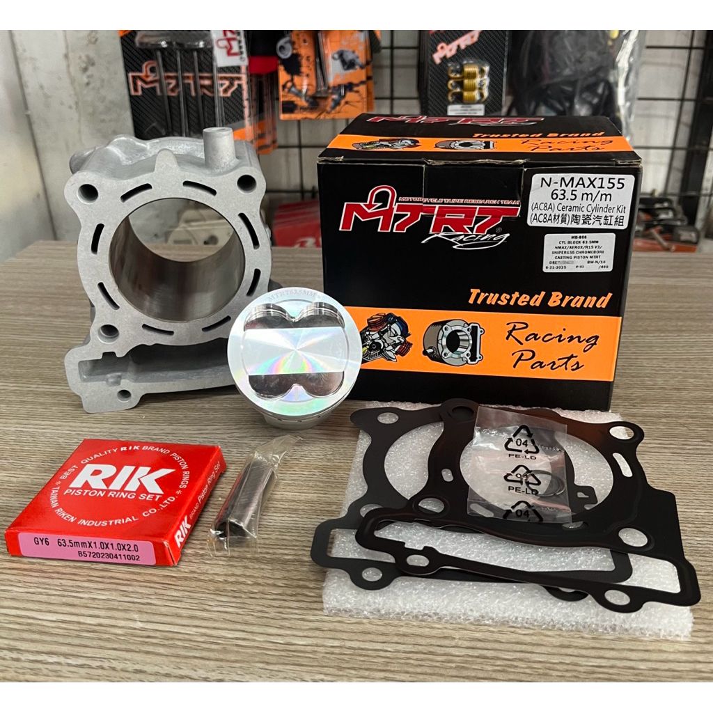 MTRT BLOCK CAST PISTON NMAX/ AEROX/ SNIPER155/ R15 V3 63.5MM CHROMEBORE ...