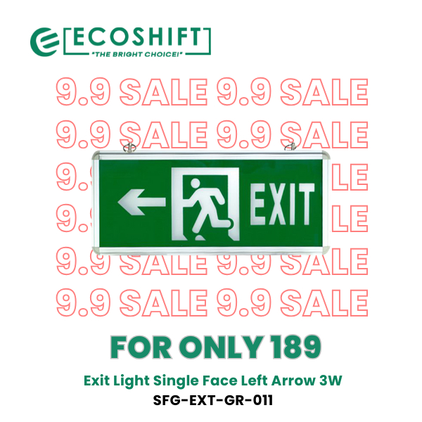 Ecoshift Exit Light Single Face Left Arrow 3W | Shopee Philippines