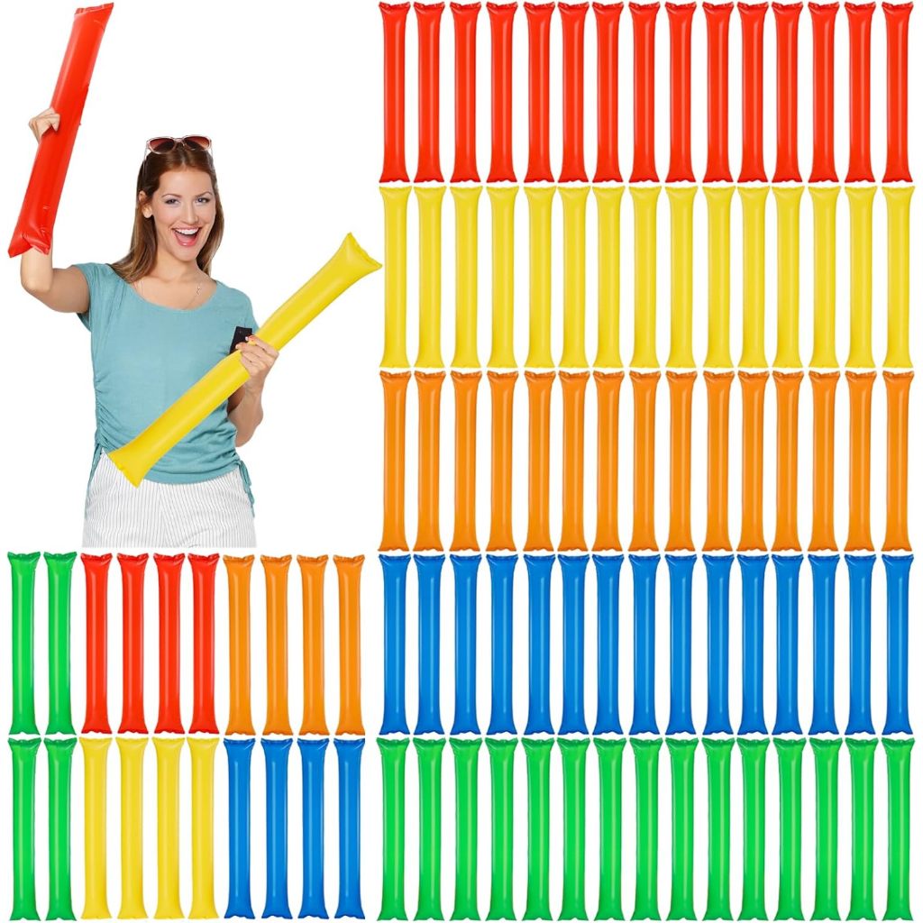 10PC Inflatable Balloon Clapper Cheering Thunder Boom Sticks Sporting ...