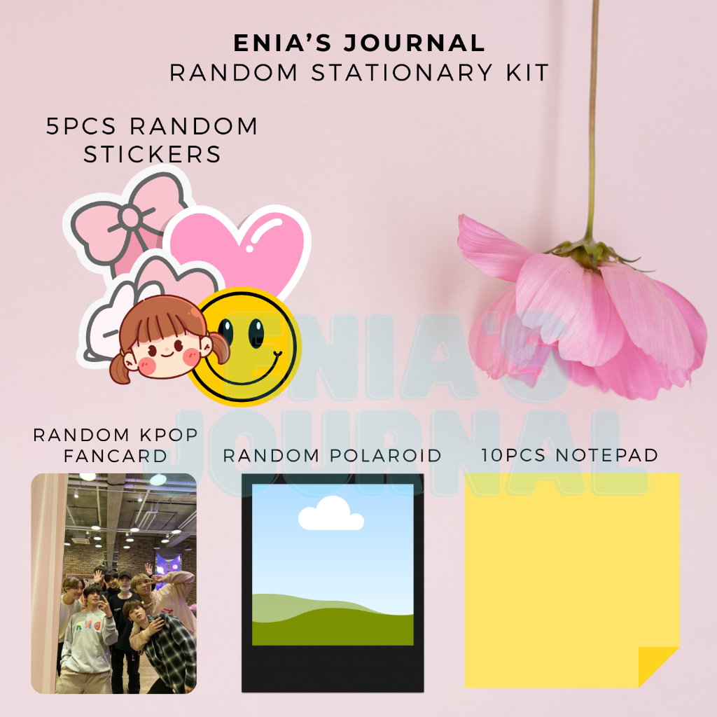 17pcs Random Stationary Kit (Stickers, Kpop fancard, Polaroid, Notepad ...
