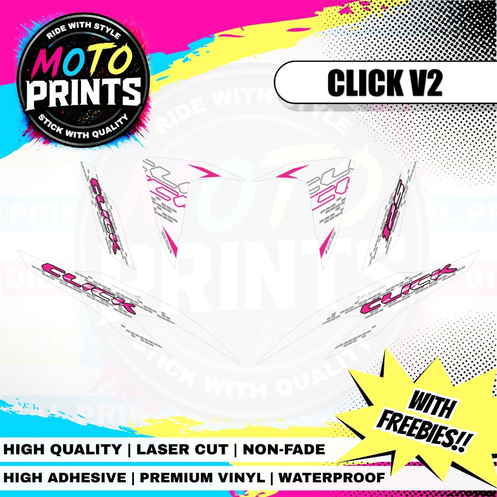 HONDA CLICK V2 TRANSPARENT (AEROX 2024 INSPIRED) DECALS (WATERPROOF ...