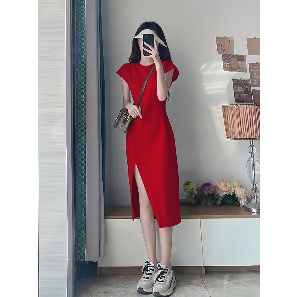 summer sexy red midi dress for woman casual black bodycon dress with  sleeves new dress 2025 XS | Shopee Philippines