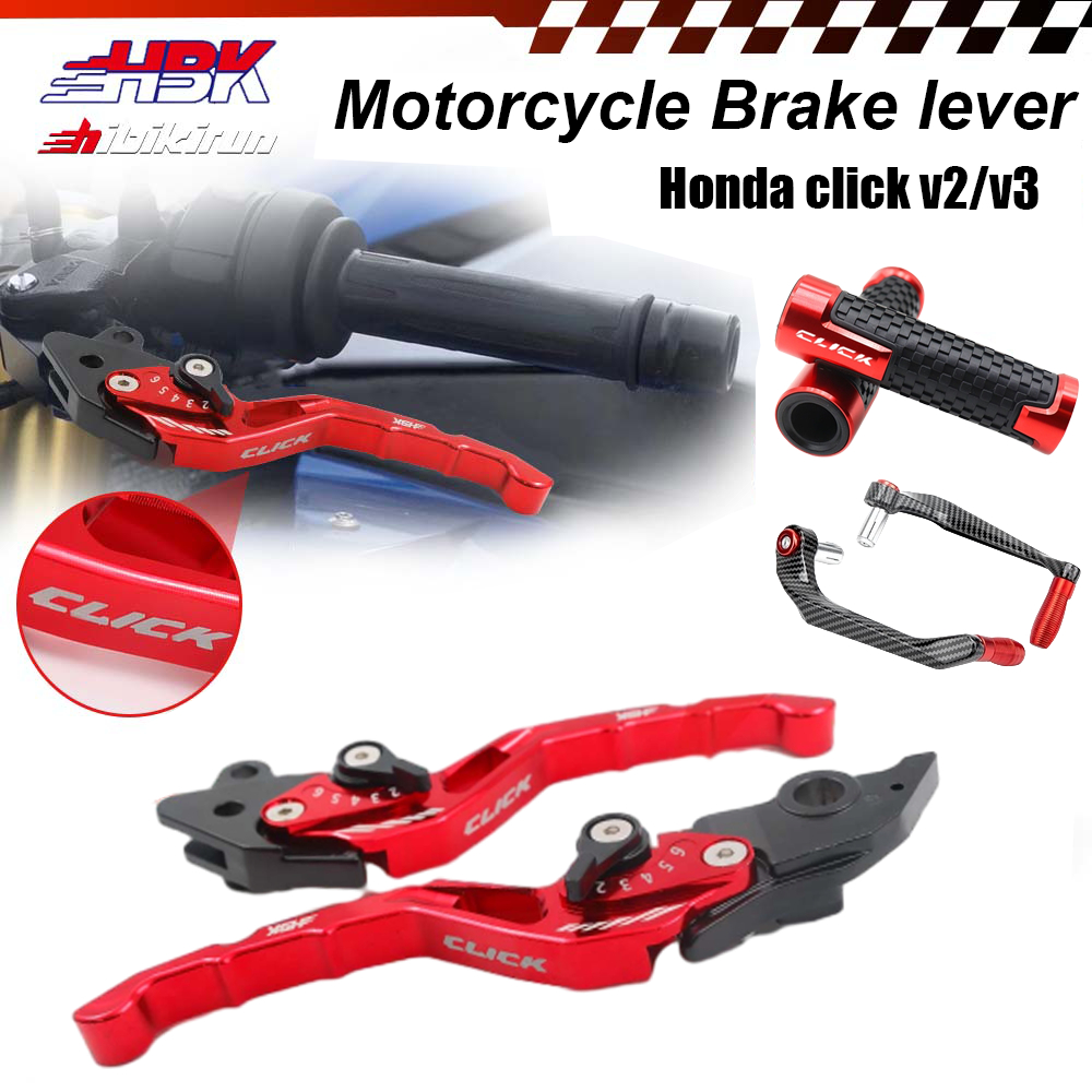 HBK HONDA CLICK 2PCS COMBI CNC ALLOY BRAKE LEVER SET FOR HONDA CLICK V2 ...
