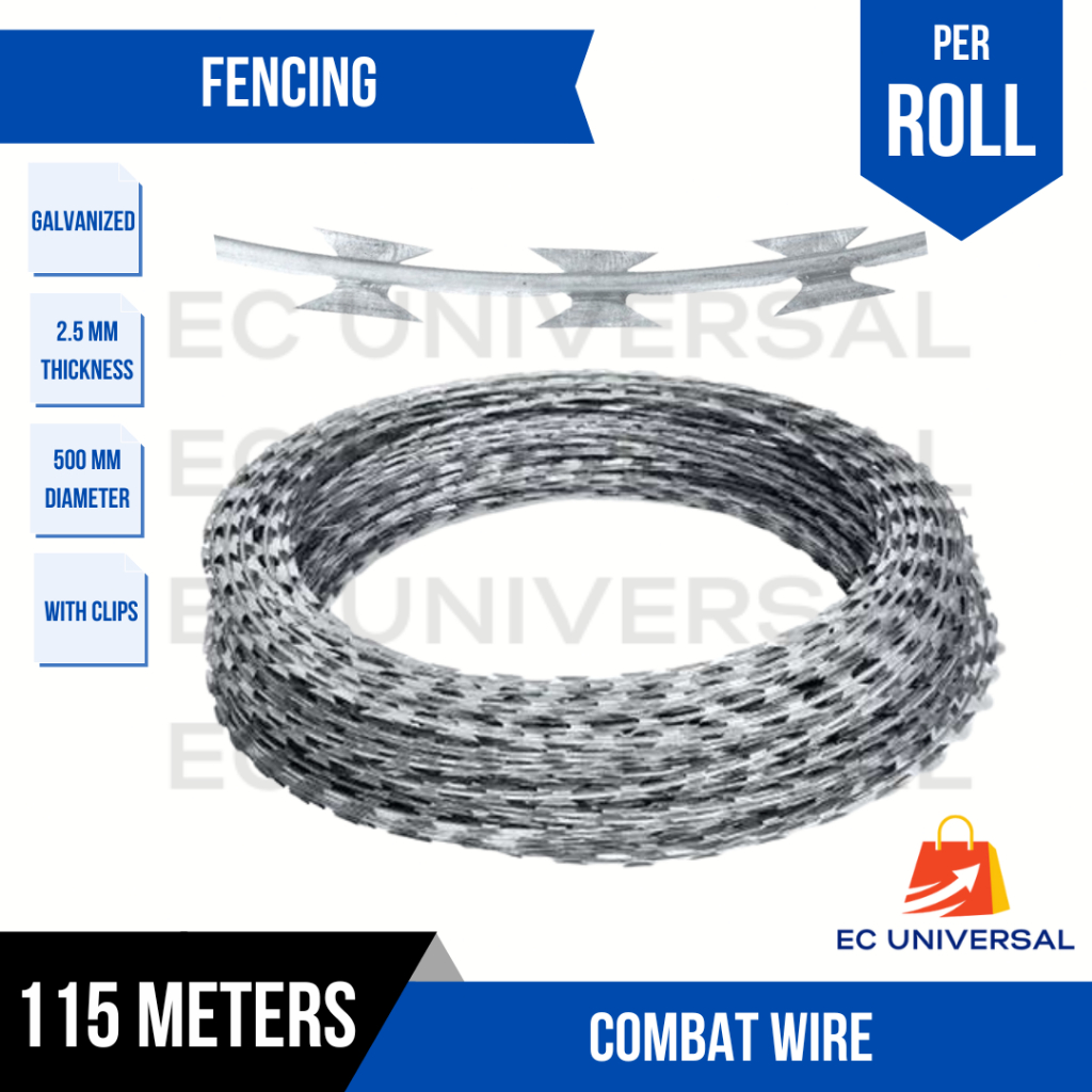 115 METERS Combat Razor Wire – Heavy-Duty Military Barbed Fence, Anti ...