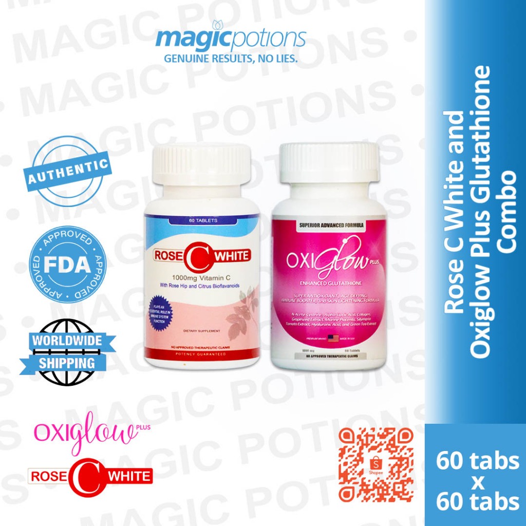 Oxiglow Plus Glutathione 10 in 1 and Rose C White Vitamin C Combo