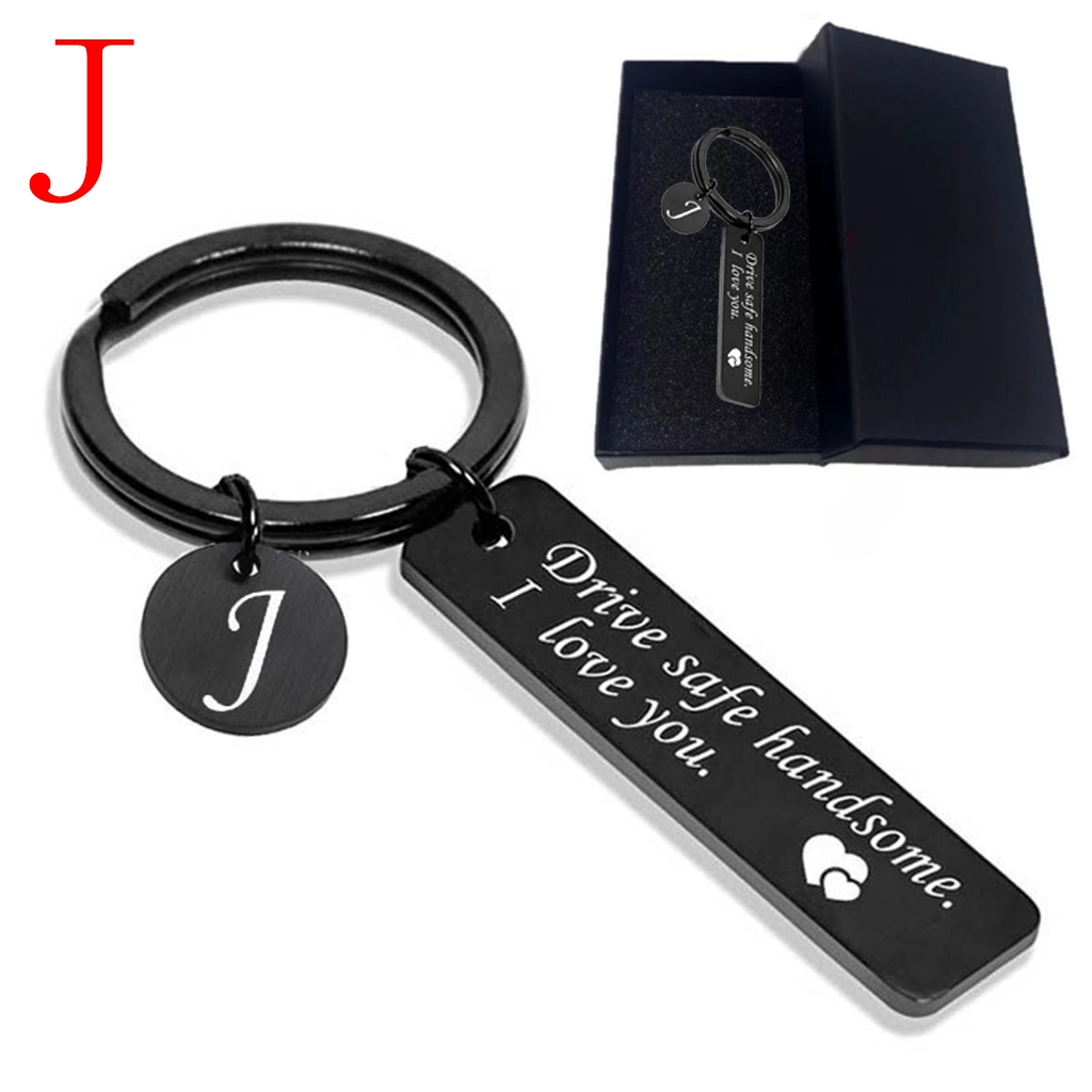 26 Letters Keychain Drive Safe for Boyfriend Couple Husband Dad ...