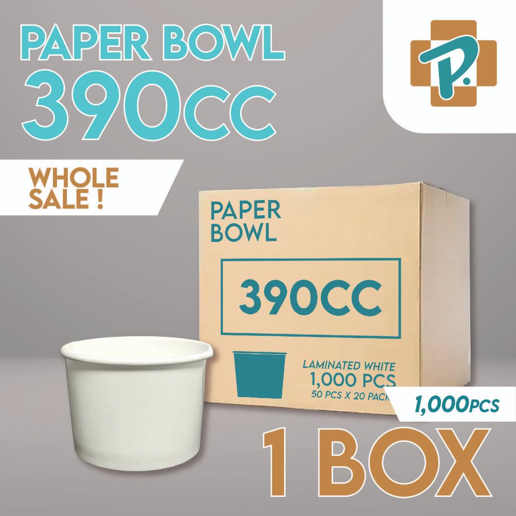 1 Box paper bowl 390CC plain 1000 pieces Wholesale | Shopee Philippines