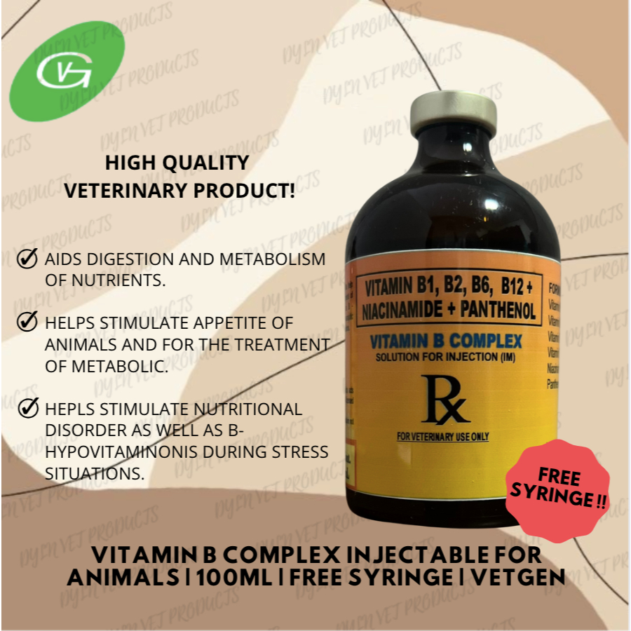 VITAMIN B COMPLEX INJECTABLE FOR ANIMALS | 100ML | VETGEN | Shopee  Philippines