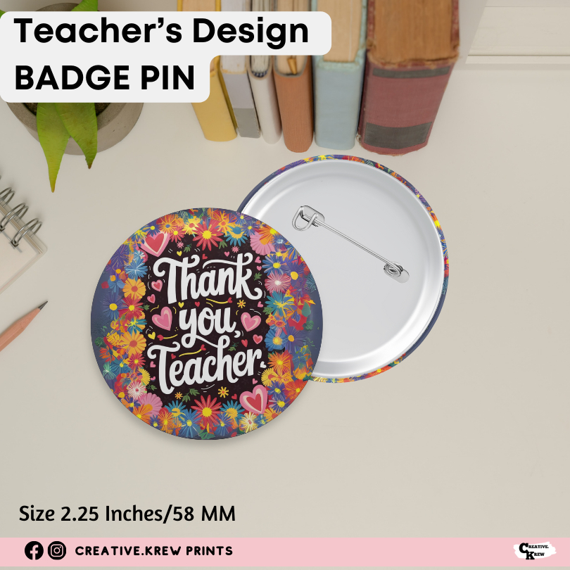 Teachers Day BADGE BUTTON PIN | Name | Gifts | Pin | Teachers day ...