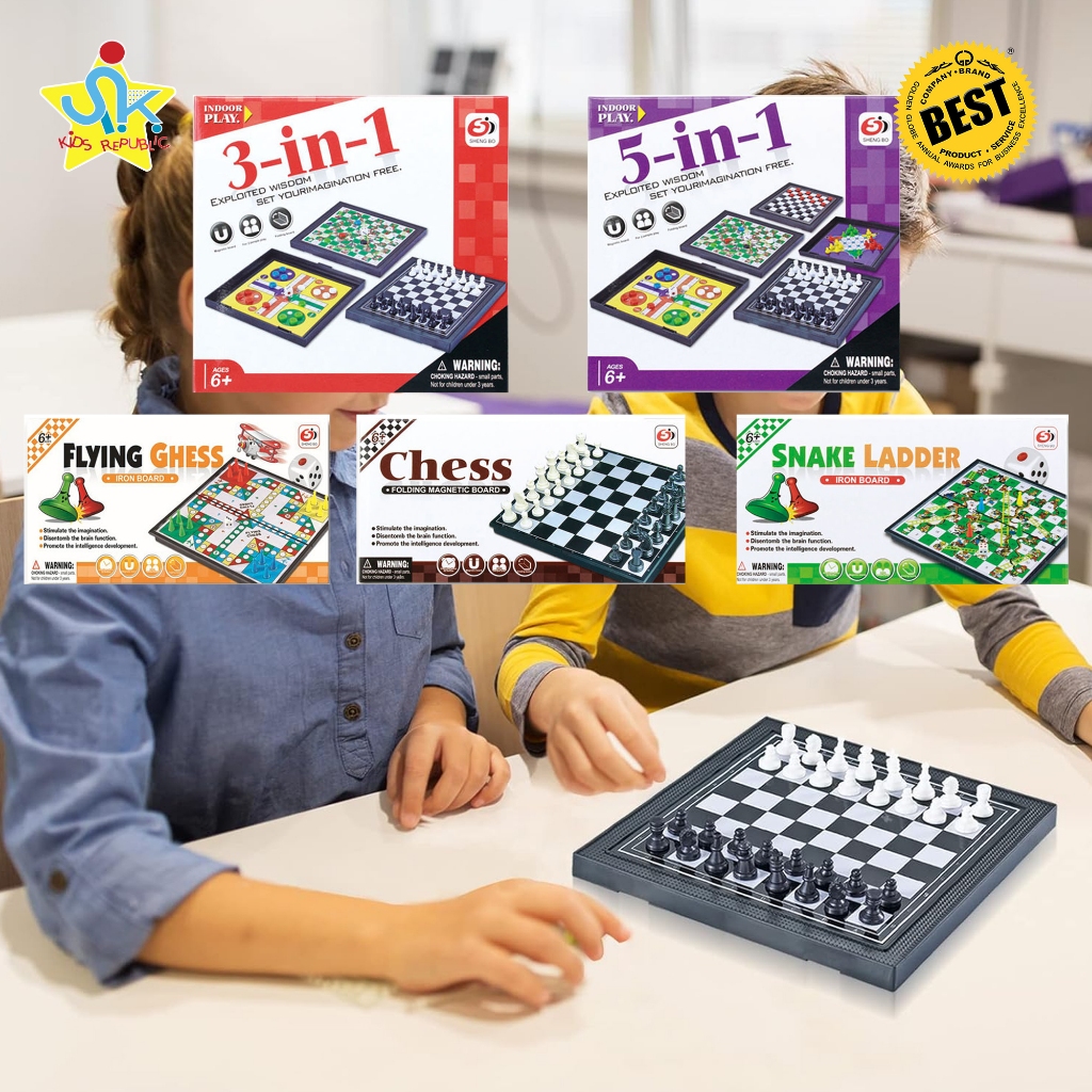 SK Kids Multifunctional Board Games Flying Chess Snake Ladder Exploited ...