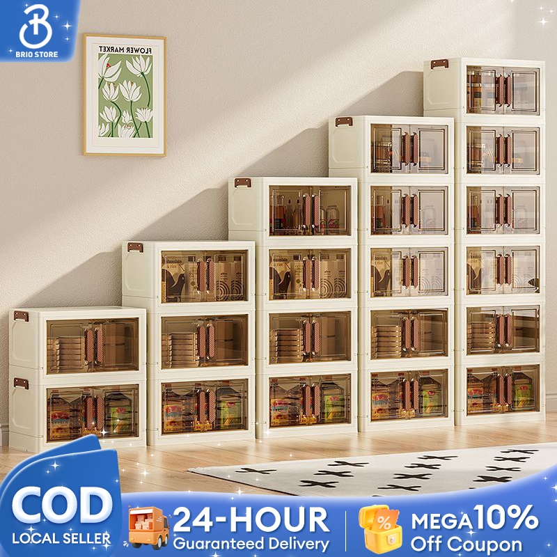 BRIO Storage Cabinet Foldable Cabinet Organizer For Clothes Plastic ...