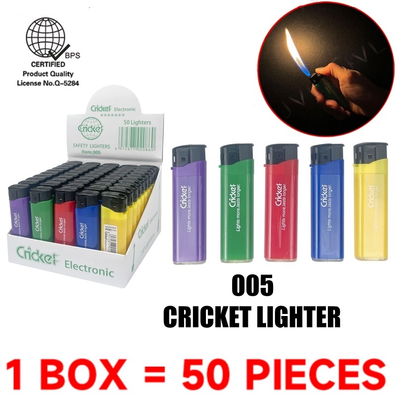 Cricket LCC 50PCS lighter with flashlight 50pcs per box. have icc ...