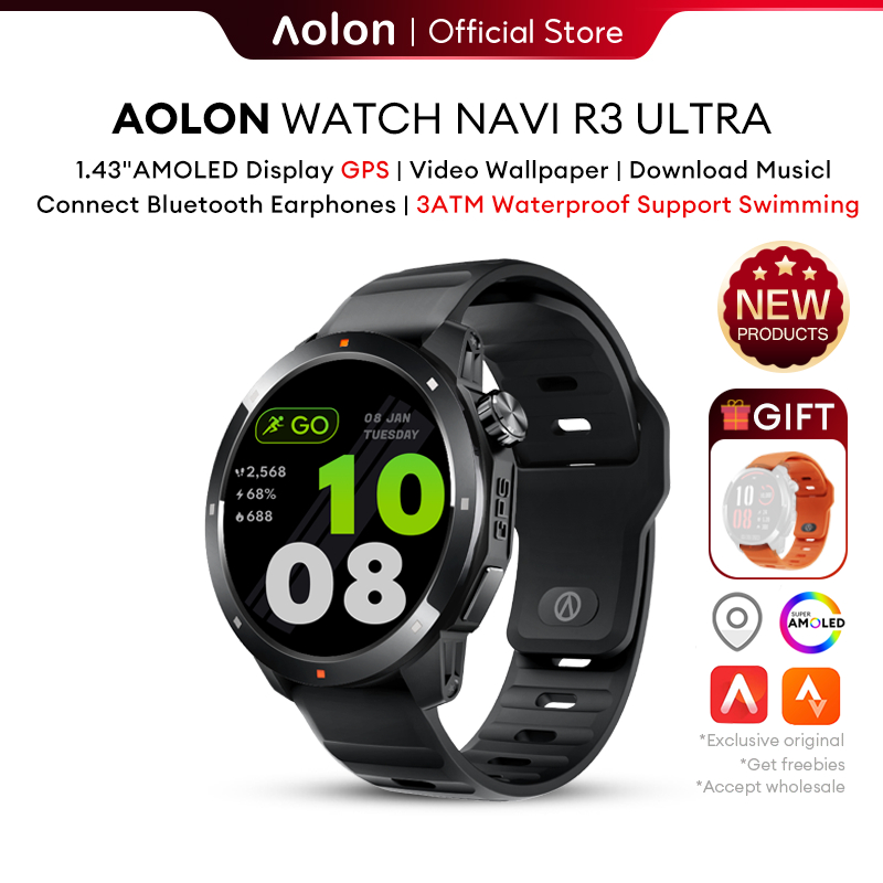 Aolon Navi R3 Ultra GPS Map Running Pace Smart Watch Altitude AOD