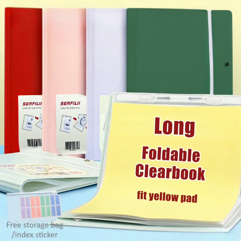 Long Foldable Clearbook Khaki Clear Book Presentation Book File Folder ...