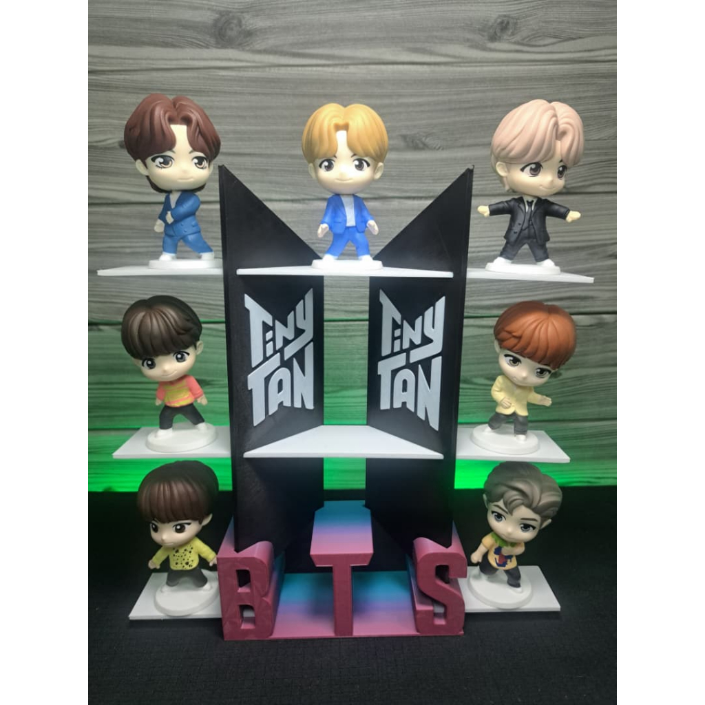 TinyTAN BTS Figure Stand V2 – Multi-Level 3D Printed Display Rack with ...
