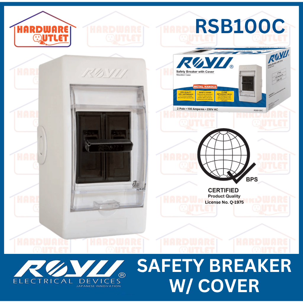 Royu Safety Breaker with Cover Moulded Case 100 Ampheres RSB100C ...