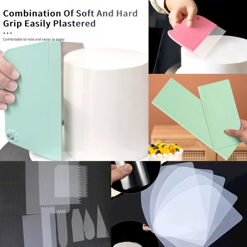 Soft Scraper Fine Edge Straight Cake Smoother and Trowel Baking Tool ...
