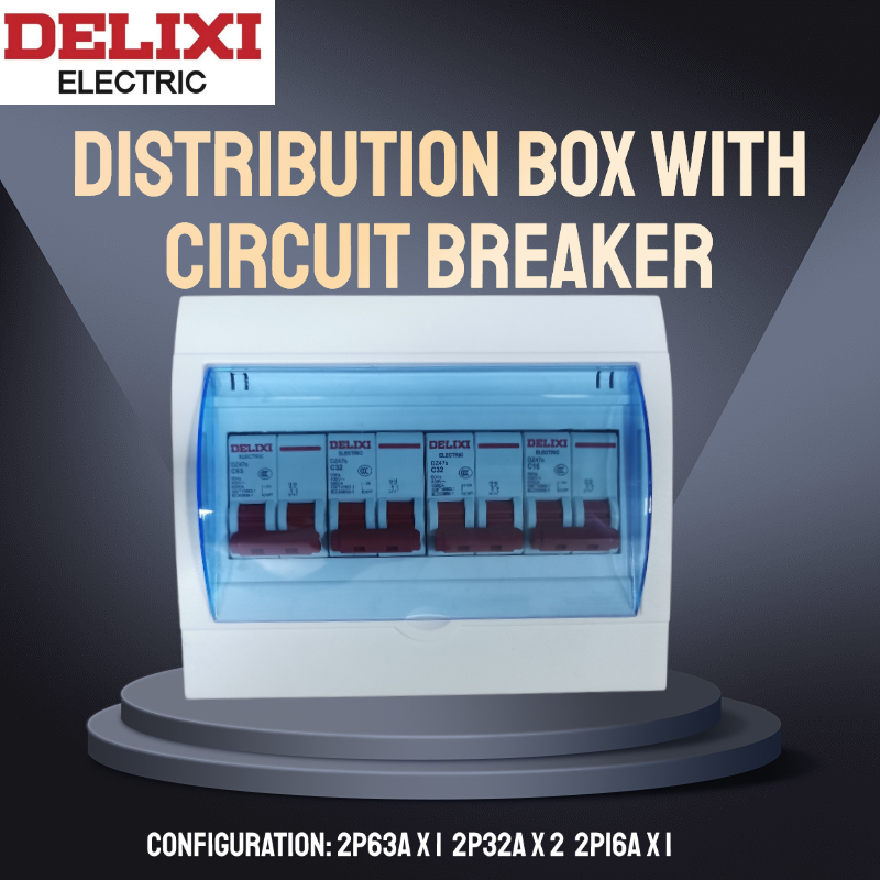 8 circuit home distribution box with circuit breaker Delixi road ...