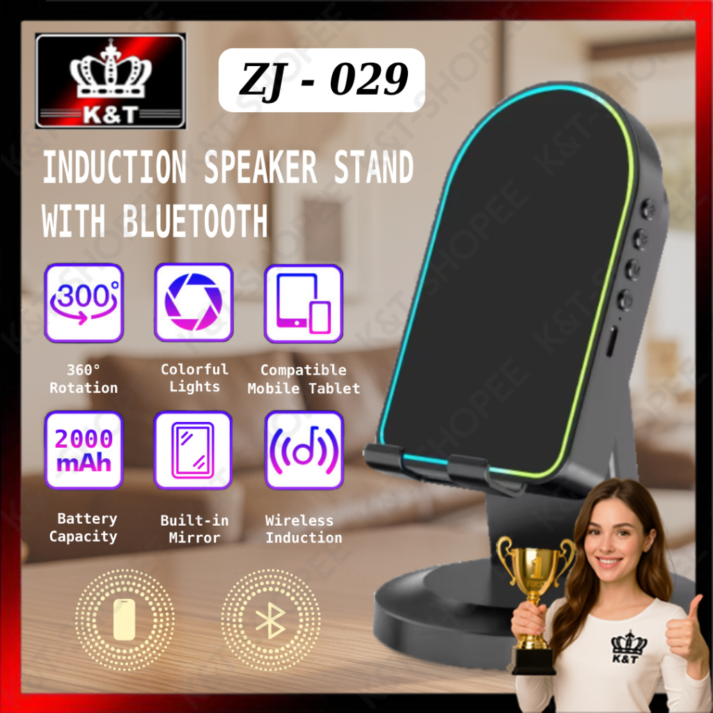 ZJ-029 Smart Sensor Bluetooth Speaker Play/Pause Induction Phone Stand ...