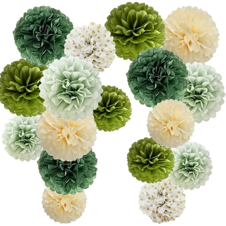 D107 Party Decorations | 10 inch Vintage Retro Color Paper Pom Poms ...