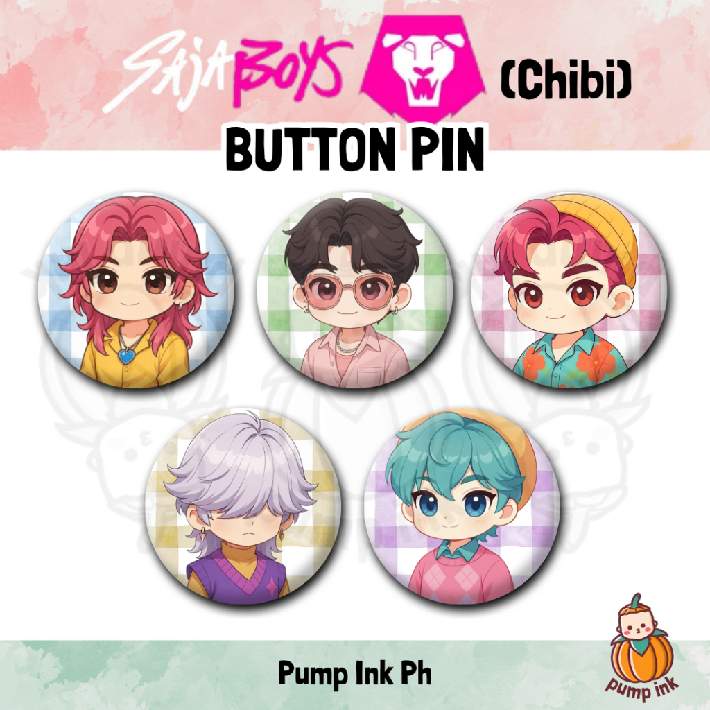 [Pump Ink PH] KPOP DEMON HUNTERS SAJA BOYS Chibi version Button Pin ...
