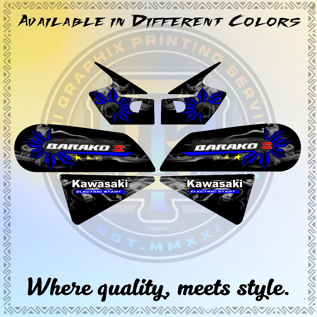 KAWASAKI BARAKO 175 STOCK DECALS - PREMIUM LAMINATED STICKER | Shopee ...