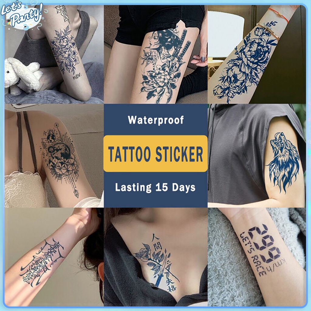 Tattoo Sticker Waterproof Long Lasting Temporary Tattoo Fake Tattoo ...
