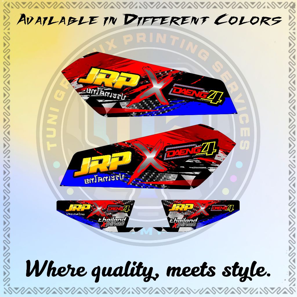 RUSI MACHO TC 125 /150 JRP X DAENG DECAL V2 - PREMIUM LAMINATED STICKER ...