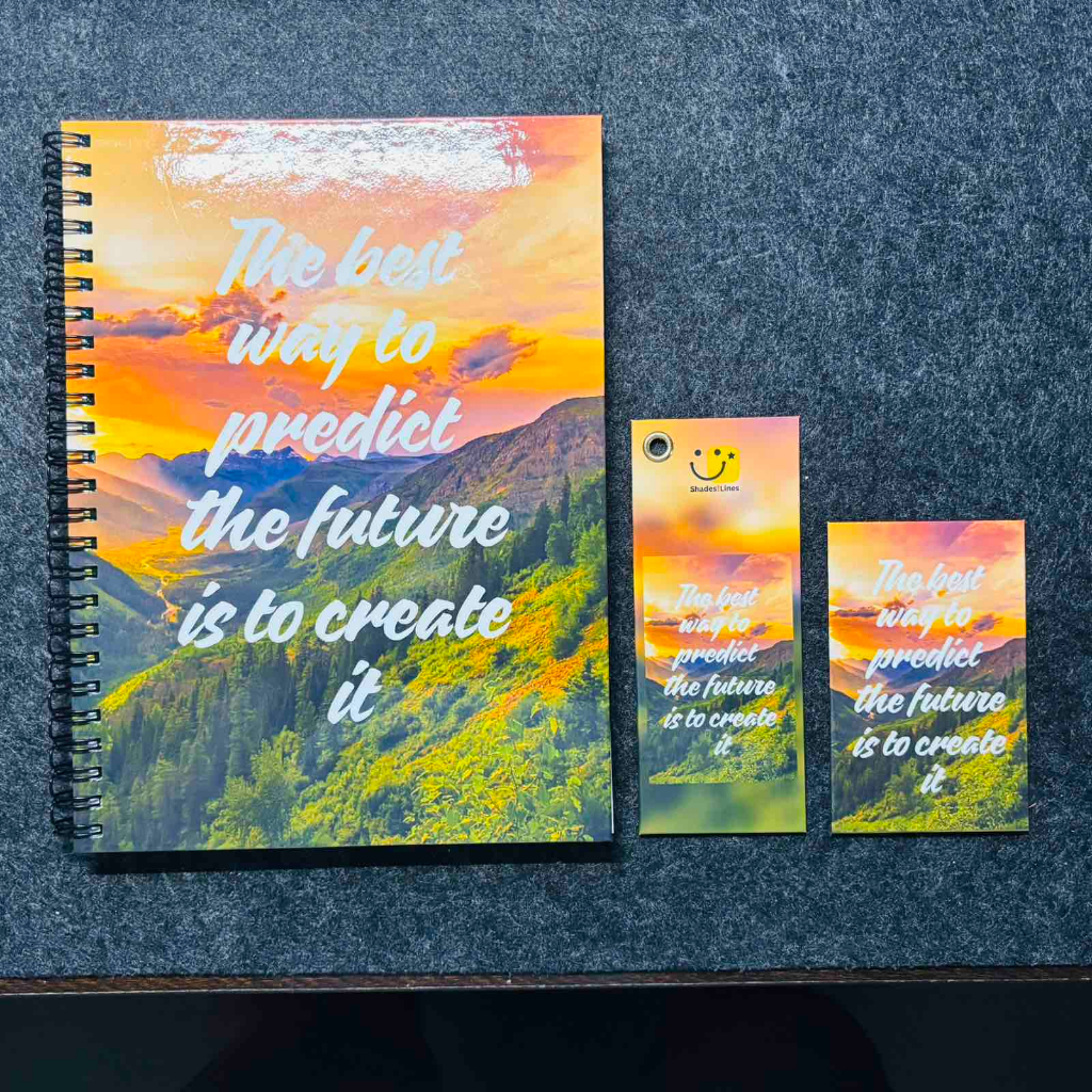Motivational Quotes-Themed Colorful Notebook Ref Magnet and Bookmark ...
