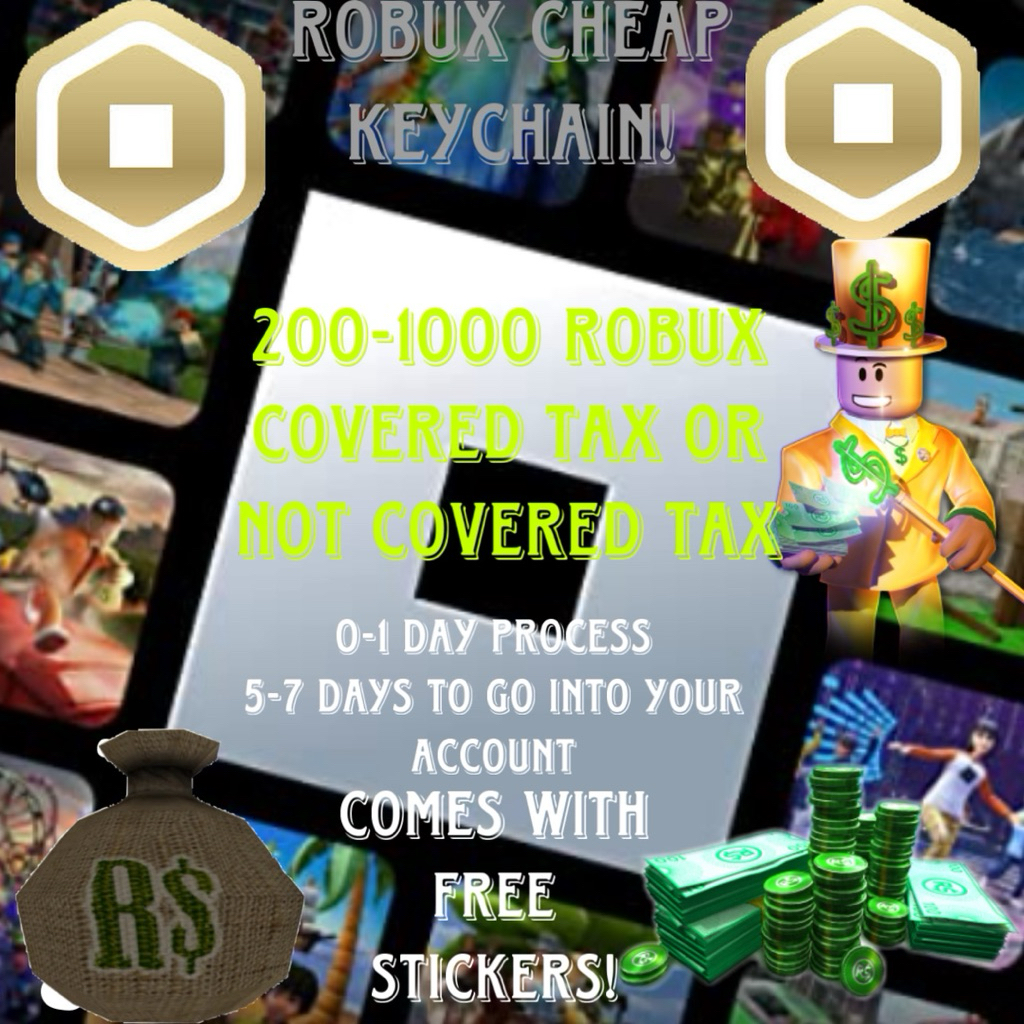 Cheap robux Keychains?!!(Free Stickers)?!!! 200-1000 robux | Shopee ...