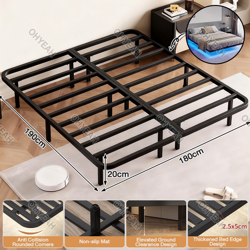New Iron Suspended Bed Iron Bed Metal Bed Frame Double/Queen/King Size ...