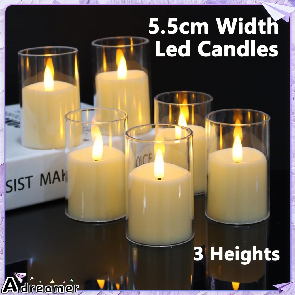 Flickering Flameless LED Candles Battery Powered - Small Pillar ...