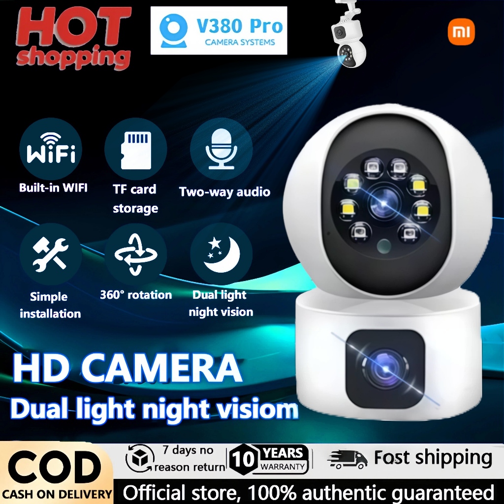 BUY 1 TAKE 1 XIAOMI V380 Pro CCTV Camera Dual Lens WIFI Wireless 48MP ...