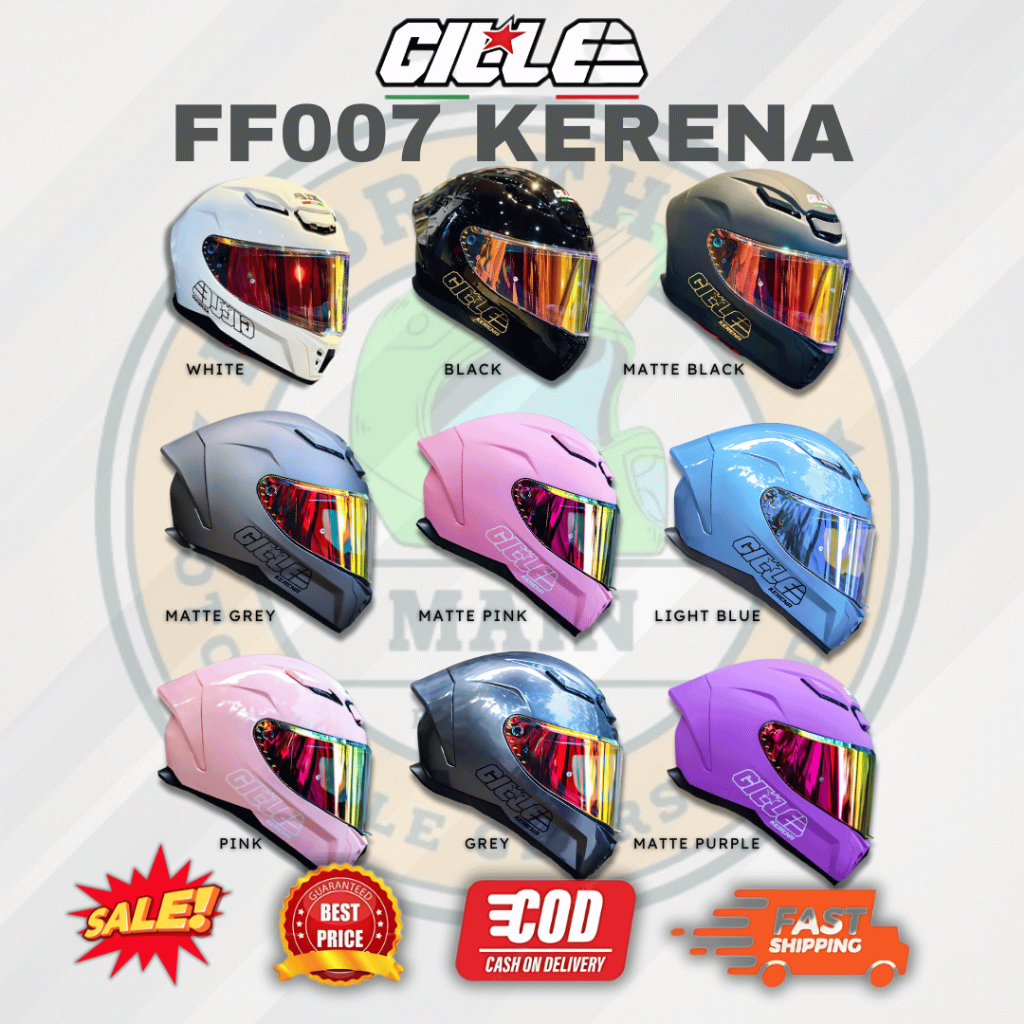 GILLE FF007 KERENA (SINGLE VISOR) Full Face Helmet Revo for Motorcycle ...