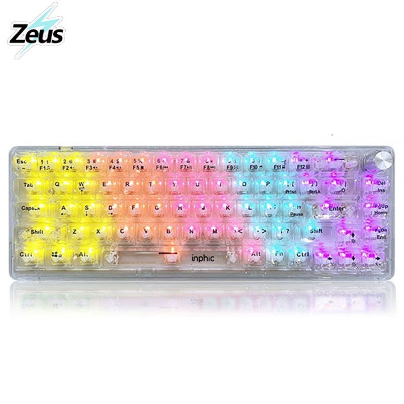 Zeus 60% Wired Transparent Mechanical Keyboard W/ Transparent Keycaps ...