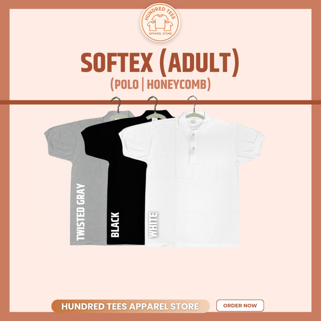 Softex Poloshirt Cotton Honeycomb White Gray Black Colors for Men and ...