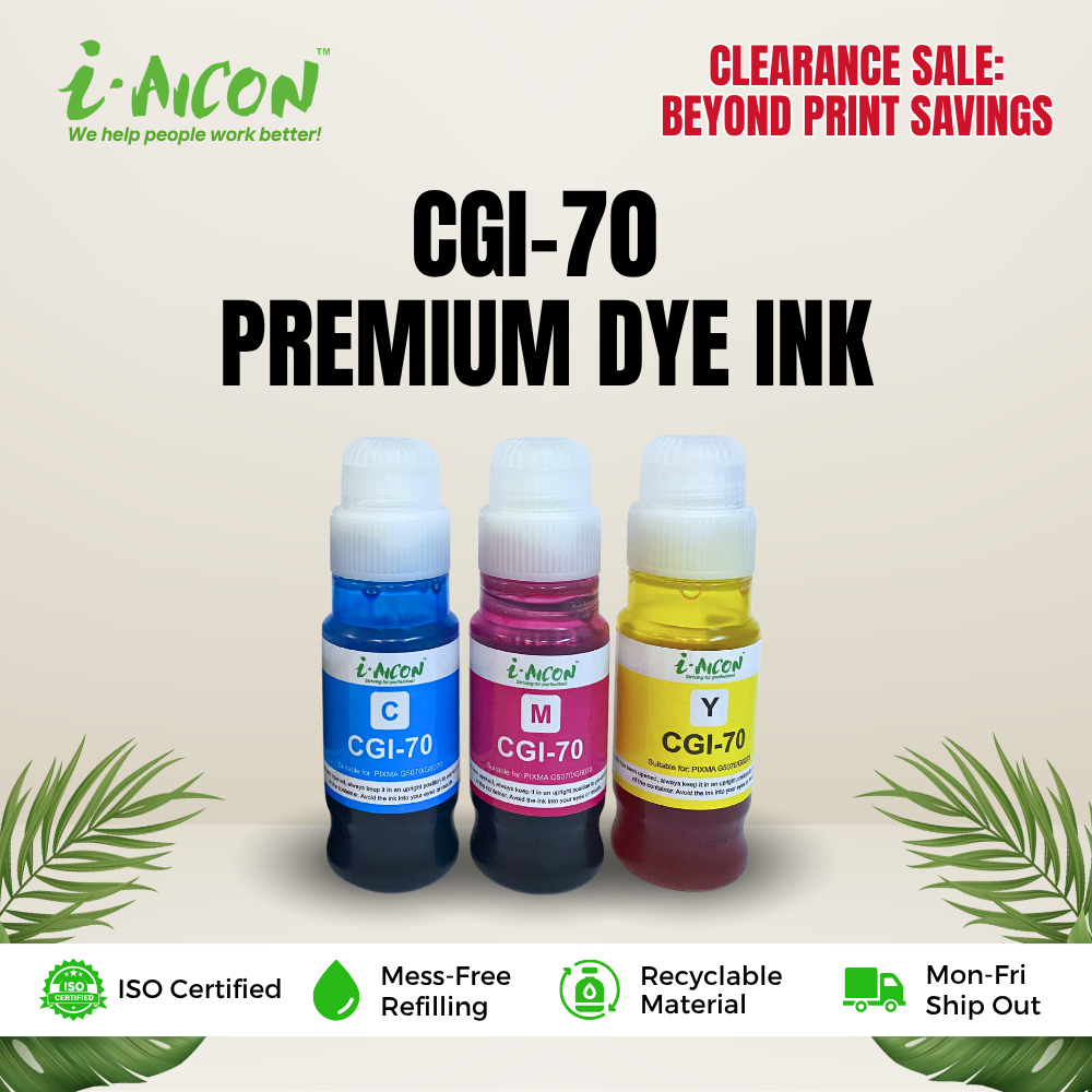 i-Aicon GI-70 Premium Dye Ink for Canon PIXMA Printers | Shopee Philippines