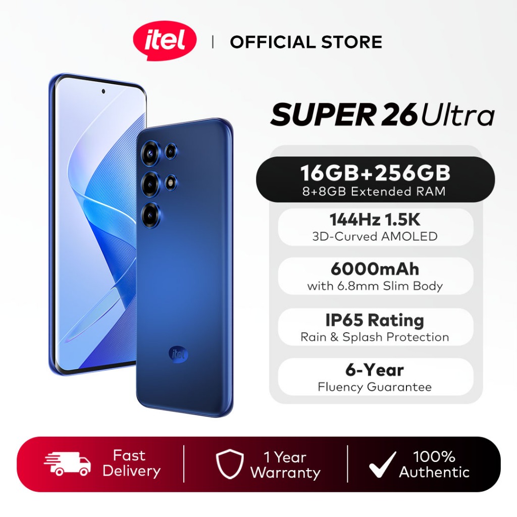 Itel SUPER 26 Ultra 16GB(8+8)+256GB | T7300 6nm Processor