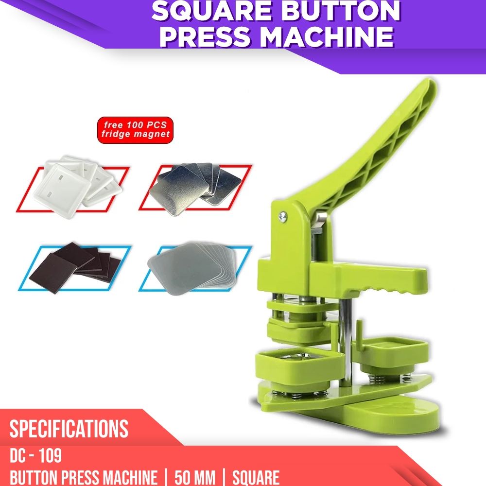 Portable Button Maker Machine DIY 50mm Square Mold Fridge Magnet Maker ...
