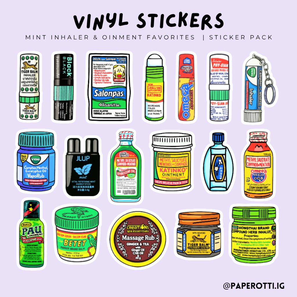 Favorite Inhaler & Ointments Sticker Pack | Sold Per Pack | Waterproof ...