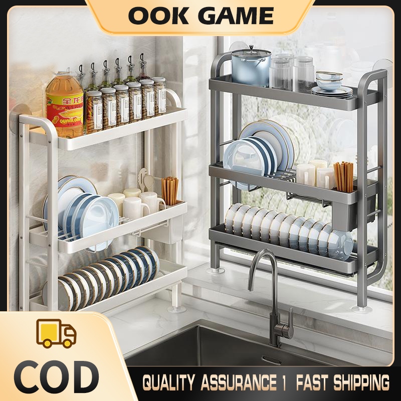2/3 Tier dish rack kitchen organizer dish drainer rack kitchen dish ...