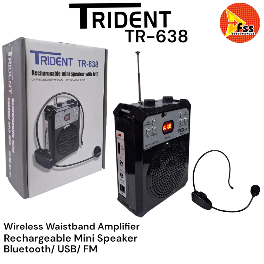 Trident TR-638 High-Quality Rechargeable Mini Speaker with Wireless ...