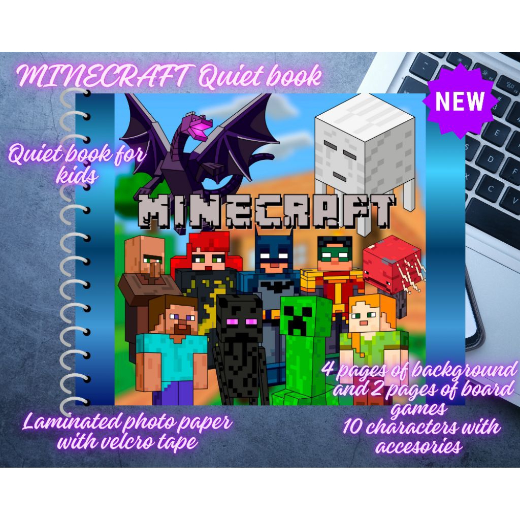MINECRAFT paperdolls Quiet book busy book for kids(ready to play, no ...