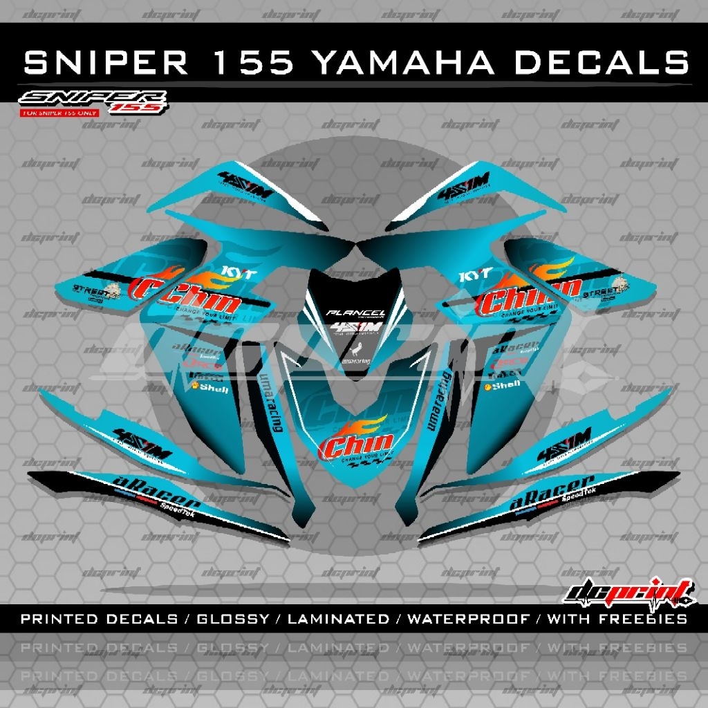 Sniper 155 Yamaha Version 4 Chin Design Laminated Sticker Waterproof ...