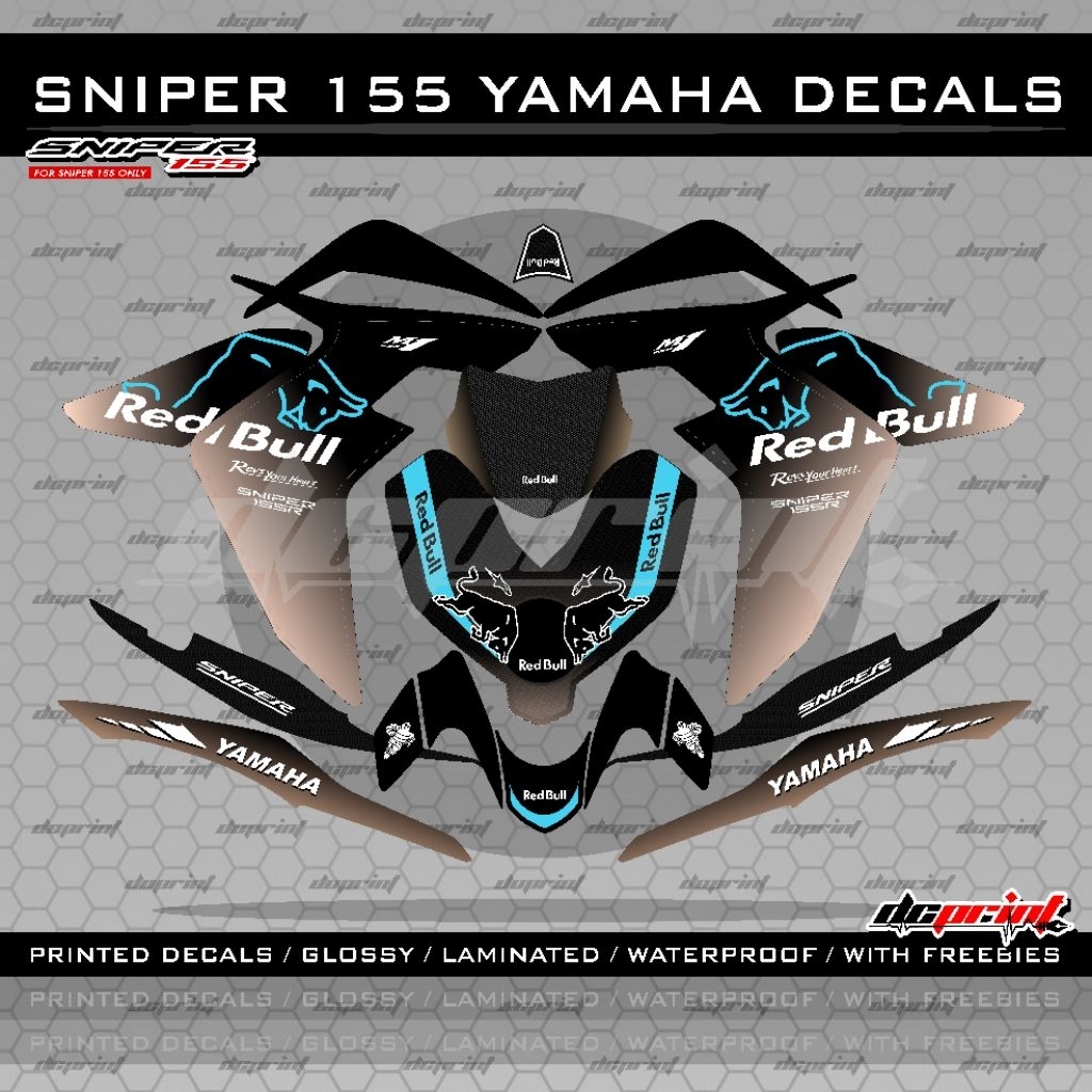 Sniper 155 Yamaha Version 3 Decals Laminated Vinyl Stickers Waterproof ...