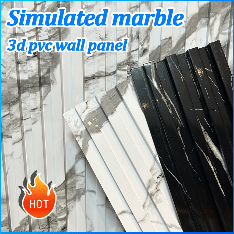 Simulated marble WPC Wall Panel Waterproof 3d panel board for TV pvc ...