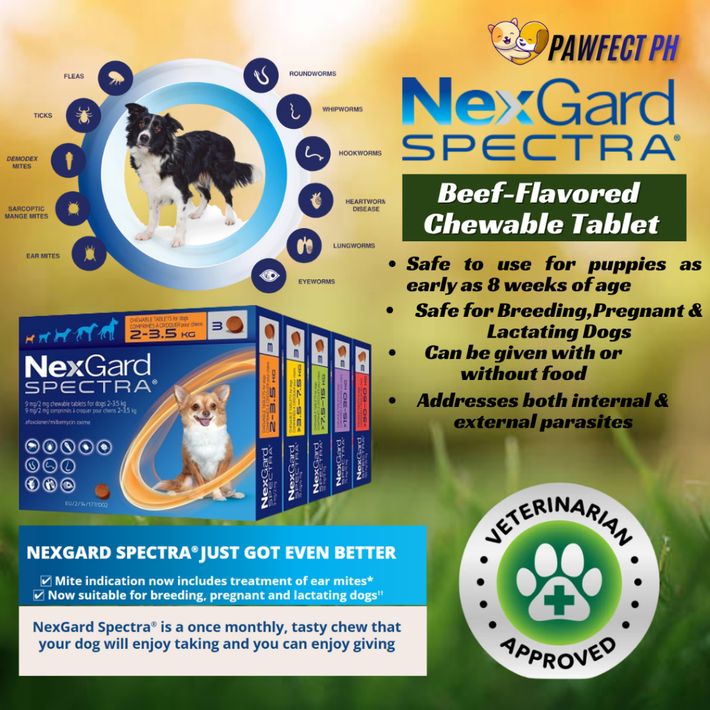 Nexgard Spectra Anti-Tick & Flea for Dogs Beef-Flavored Chewable Tablet ...