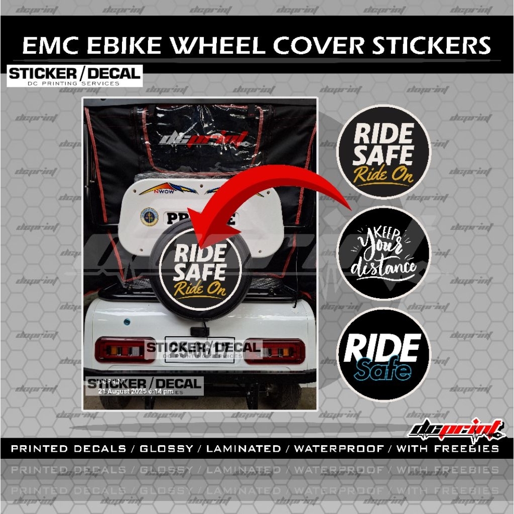 EMC GOLF Nwow E-bike Tire Cover Sticker Laminated Waterproof | Shopee ...
